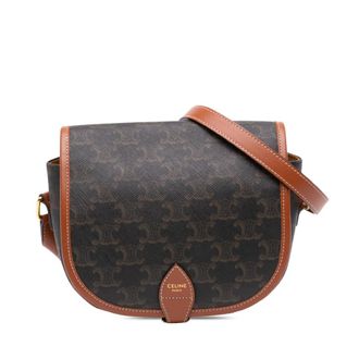 Celine Pre-owned Celine Medium Triomphe Coated Canvas Folco Crossbody Ladies XKV9Q3S3AD7N26DD