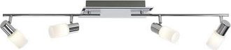 Trio Clapton Foco 4 Spot Led Cromo Y Cristal Blanco L96 Cm Lighting