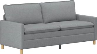 vidaXL Sof&aacute; 3 Plaza Gris Claro 196 X 81 X 87,5 Cm Tela Vidaxl