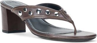 Staud Nova Studded Thong Block Heel Sandal in Espresso Studs at Nordstrom, Size 36.5