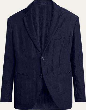 Giorgio Armani Mens Textured Two-Button Blazer