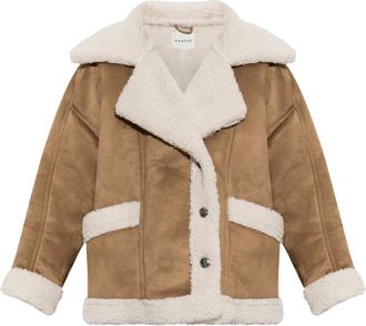 Munthe Valter Korte Shearling Jas - Dames - Jassen - Beige - XS - Leer - Jassen