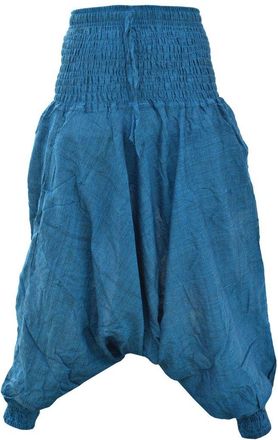 Gheri Womens Plain Multilayered Elastic Waist Light Harem Trousers Petrol