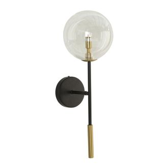 Signature L&aacute;mpara de pared en metal negro y detalles dorados - a53 cm