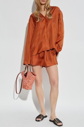 Toteme Silk Shorts, Womens, Orange