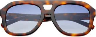 Freyrs Eyewear Voyager Oversized Aviator Sunglasses in Tortoise/blue at Nordstrom
