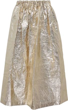 Comme Des Garçons Midi-rok met afwerking - Goud