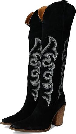 Dingo Primadonna Suede Womens Boots Cowboy Womens Boots Black : 7.5 B - Medium