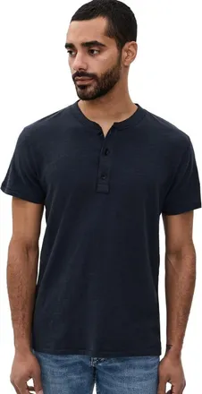 Rag & Bone Mens Classic Short Sleeve Henley, Deep Navy