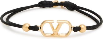 Valentino Garavani Vlogo Cord Bracelet - Black - One Size