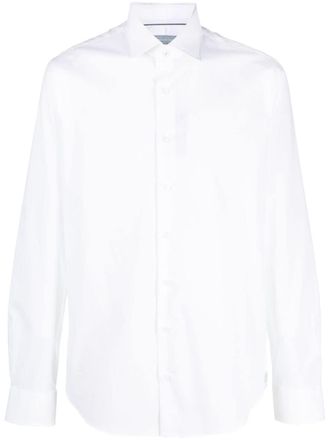 Michael Kors logo-embroidered cotton shirt - White