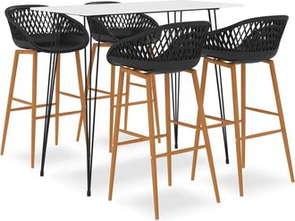 vidaXL Set Da Bar 5 Pz Bianco E Nero - Vidaxl