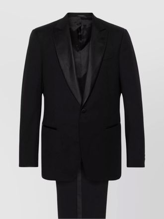 Giorgio Armani wool suit with satin lapel and pockets
