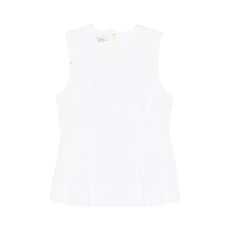 Vince Blouses, female, White, Size: 2XS Cotton-Blend Pleated Paneled Top