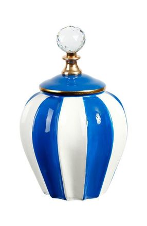 Mark Roberts Classic Stripe Vase with Lid, Small in Royal Blue at Nordstrom