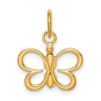 Diamond2Deal 14k Yellow Gold Butterfly Pendant