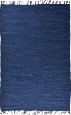 THEKO Alfombra reversible de algodón tejida a mano - azul - 160x230 cm