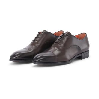 Santoni Klassieke leren veterschoenen - Heren - Nette schoenen - Bruin - 46 EU - Leer - Schoenen