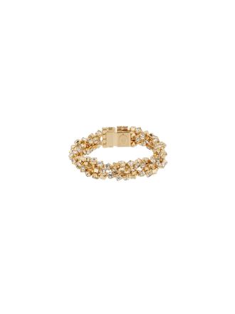 Gas Bijoux Trevise Double Gold Plated And Rhinestones Bracelet