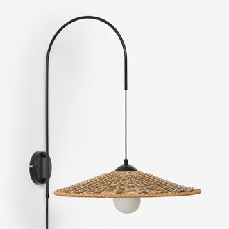 Sklum Lampada Da Parete Sopant In Ferro E Rattan Sintetico Sklum