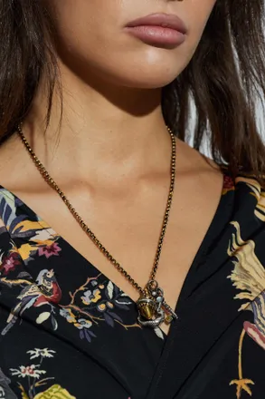 Etro Necklace With Pendants, Womens, Gold