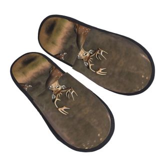 Generic Deer Hunting Men Women Slippers Non-Slip Shoes Soft House Shoes For Indoor Outdoor Winter L