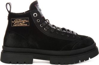 Replay Lace-up Boots, male, Black, 9 UK, Sandtown Mount2 Lace-up Ankle Boots