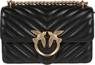 Pinko Love One Mini Simply Bag - Dames - Schoudertassen - Zwart - ONE Size - Tassen