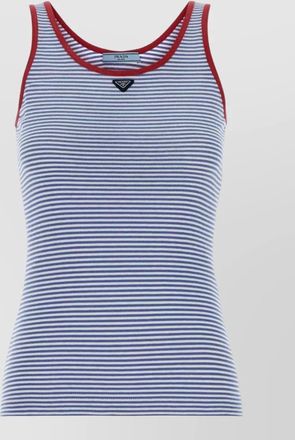 Prada embroidered cotton tank top