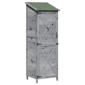 vidaXL Cobertizo De Jard&iacute;n Con Techo Gris 59,5 X 56 X 176,5 Cm Vidaxl