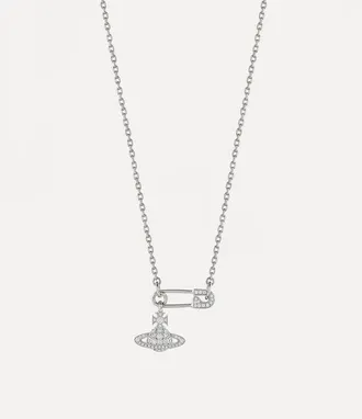 Vivienne Westwood Lucrece Pendant Necklace Silver Cubic Zirconia Women