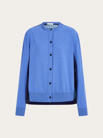 Ferragamo Donna Cardigan in twill di seta Blu