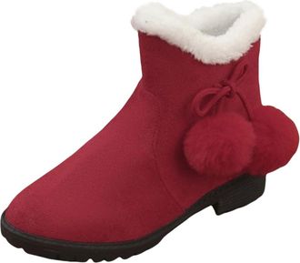 Generic Outdoor Boots High Performance Warm Boots Weather Comfortable and Women Shoes Waterproof (Red, 37)