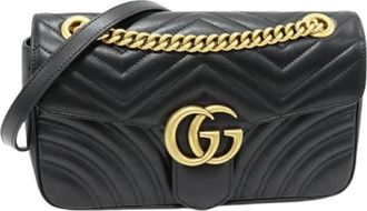 Gucci Pre-owned Vintage Cross Body Bag - Dames - Vintage Schoudertas - Zwart - ONE Size - Leer - Vintage