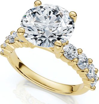 Pompeii3 Certified 3Ct Danica Diamond Engagement Ring 14k Gold or PT Lab Grown