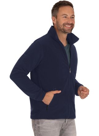 Trigema Fleecejacke TRIGEMA TRIGEMA Fleecejacke, Herren, Gr. 4XL, blau (navy), 100% Polyester, Jacken Fleecejacke