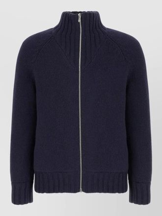 Brunello Cucinelli high collar knit sweater ribbed cuffs hem