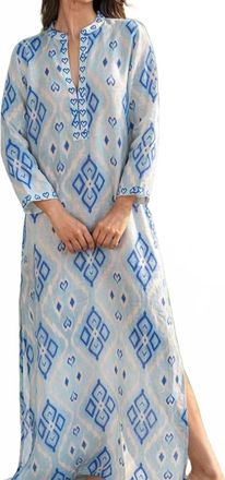 Nimo With Love Sapphire Long Dress In Blue Ikat