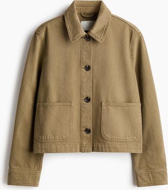 H&M Shacket aus Baumwolltwill - Green