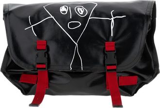 Plan C Medium Shopper Bag With Buckle Closure And Abstract Graphic