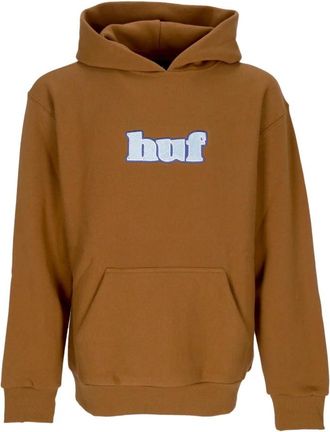 HUF Zware Rubber Hoodie met Logopatch - Heren - Hoodies - Bruin - XL - Katoen - Hoodies & sweatvesten