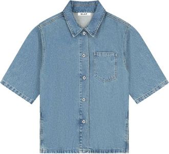 Olaf Hussein Dames, Blouses & Shirts, Blauw, Maat: XS Denim