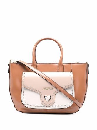 Love Moschino Shopper met logoplakkaat - Bruin