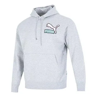 Puma Colorblock Fandom Logo Hoodie Grey 537749-04