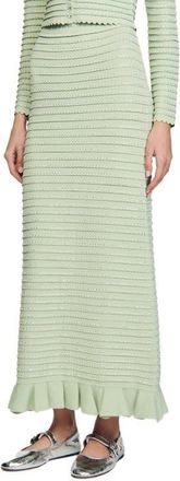 Sandro Rhinestone knit maxi skirt in Almond Green at Nordstrom, Size 36 Eu
