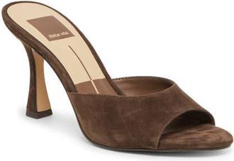 Dolce Vita Rosha Slide Sandal in Dark Brown Suede at Nordstrom, Size 7.5