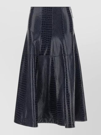 Pinko coated croc-effect a-line midi skirt