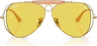 Ray-Ban 53mm Shooter Pilot Sunglasses in Arista/yellow at Nordstrom