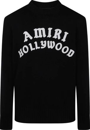 Amiri Hollywood Crewneck Sweatshirt - Heren - Ronde hals truien - Zwart - M - Katoen - Truien & Vesten