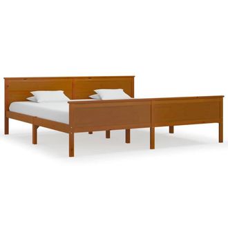 Berkfield Home Bed Frame Honey Brown Solid Wood Pine 200x200 cm